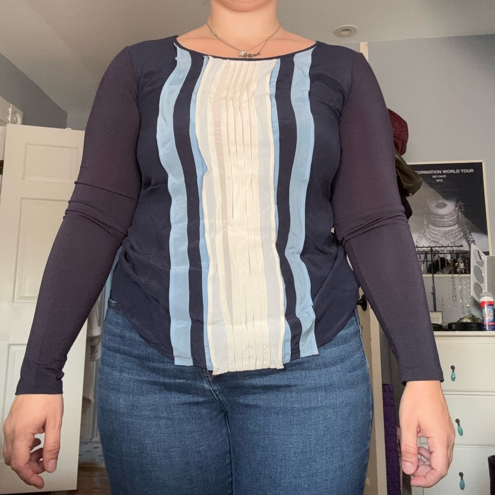Striped ruffle detail PennyBlack long sleeve